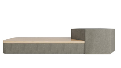 Concrete Podium Product Display Stand On Transparent Background Minimal Showcase. 3D Render Illustration