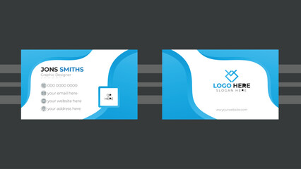 double sided vector business card design Personal visiting card with company and agency 