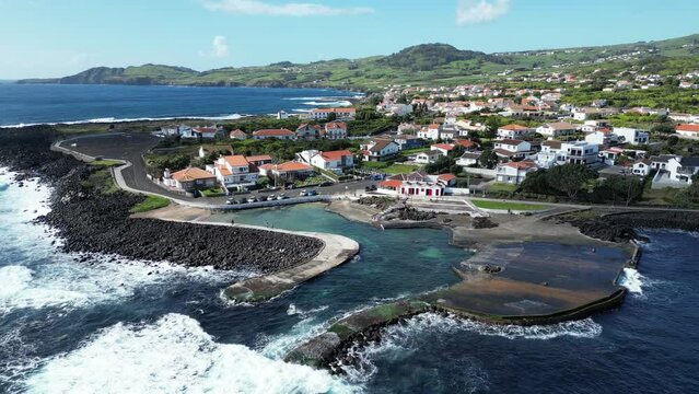 Porto Martins, a small town on Terceira Island. Terceira Island, Azores Archipelago in Atlantic Ocean, Portugal.