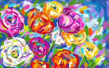 Beautiful Flower Painting - Premium Flower Art