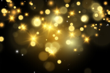 Brilliant gold dust vector shine. Glittering shiny ornaments for background. Vector illustration.	
