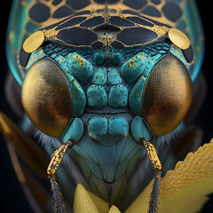 Naklejka premium dragonfly close up generative AI