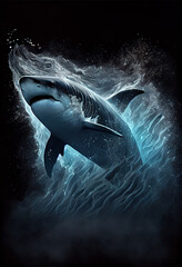 Obraz premium Shark print. AI render