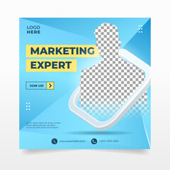 Blue Business Marketing Flyer or Social Media Banner