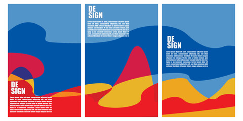 vector colorful fluid and liquid summer brochure background template