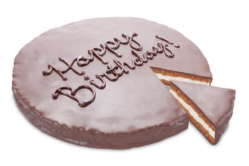 Ganache-Covered-Cookie-Vanilla-cing-Filling-Group-white-background-closeup-isolated-cake-slice-happy-birthday