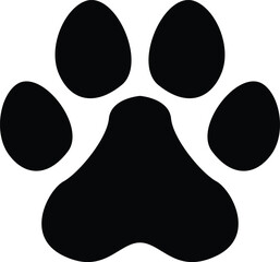 Dog paw vector icon design. Flat animal footprint icon