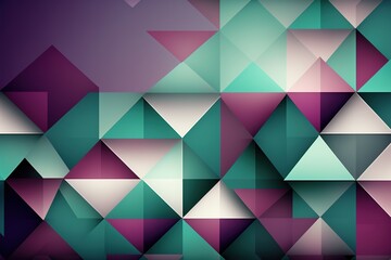 Lavender & teal abstract geometric background, generative AI