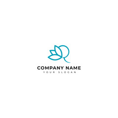 Letter R flower logo vector design template