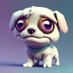 A tiny cute dog created with Generative AI technology 