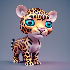  A tiny cute Leopard created with Generative AI technology