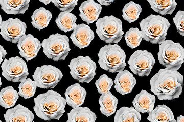seamless pattern with white flowers generative ai
