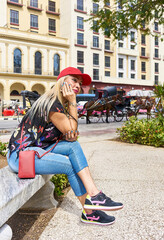 Middle-aged latin woman visiting Havana