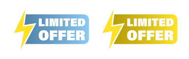 Limited time two stickers. Marketing concept