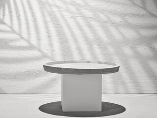 Gray concrete background for product presentation with podium
