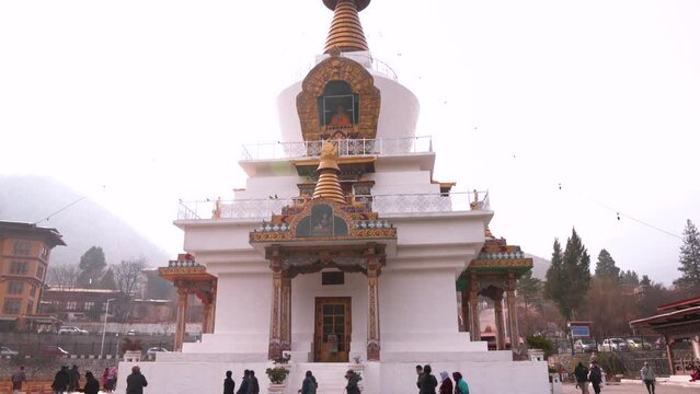 People visit National Memorial Chorten in Thimphu, Bhutan