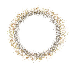 Round dots frame with empty space for your text. Frame made of blue spots or dots of various size. Circle shape.