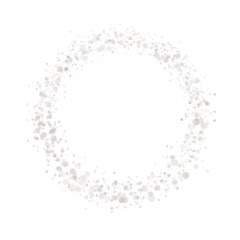 Round dots frame with empty space for your text. Frame made of blue spots or dots of various size. Circle shape.