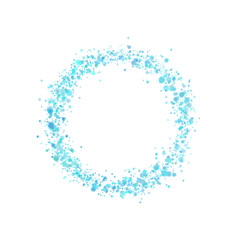 Round dots frame with empty space for your text. Frame made of blue spots or dots of various size. Circle shape.
