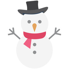 Snowman Vector Color Illustration Vector Icon which can easily modify or edit

