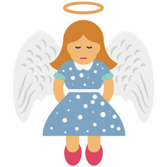 Angel Vector Color Illustration Vector Icon which can easily modify or edit

