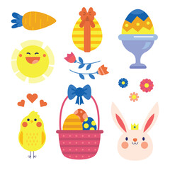 easter eggs and bunny and Easter seamless pattern with rabbits and bunny free vector