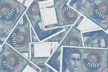 Yugoslav dinar. Close up money from the former republic of Yugoslavia. Yugoslav currency.3D render