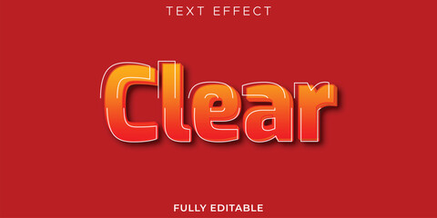 Clear 3d text effect design template