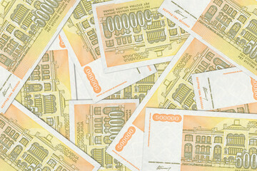 Yugoslav dinar. Close up money from the former republic of Yugoslavia. Yugoslav currency.3D render