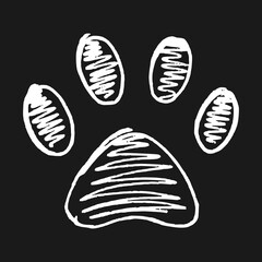 The trail of a cat. Chalk drawing.