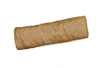 Chocolate stick bar isolated on white background