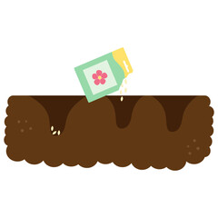 Seed planting. Flat vector illustration of a garden