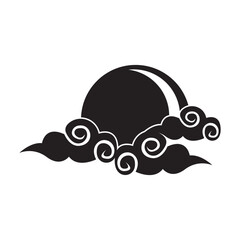 Chinese cloud or japanese cloud icon,illustration design template