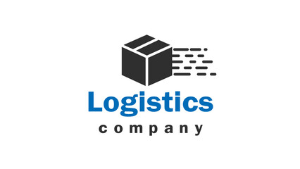 Vector logo for a logistics company. Vector illustration of a transport company dealing with logistics. Transportation of mail and parcels.