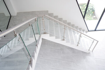 modern design stairs view from above.