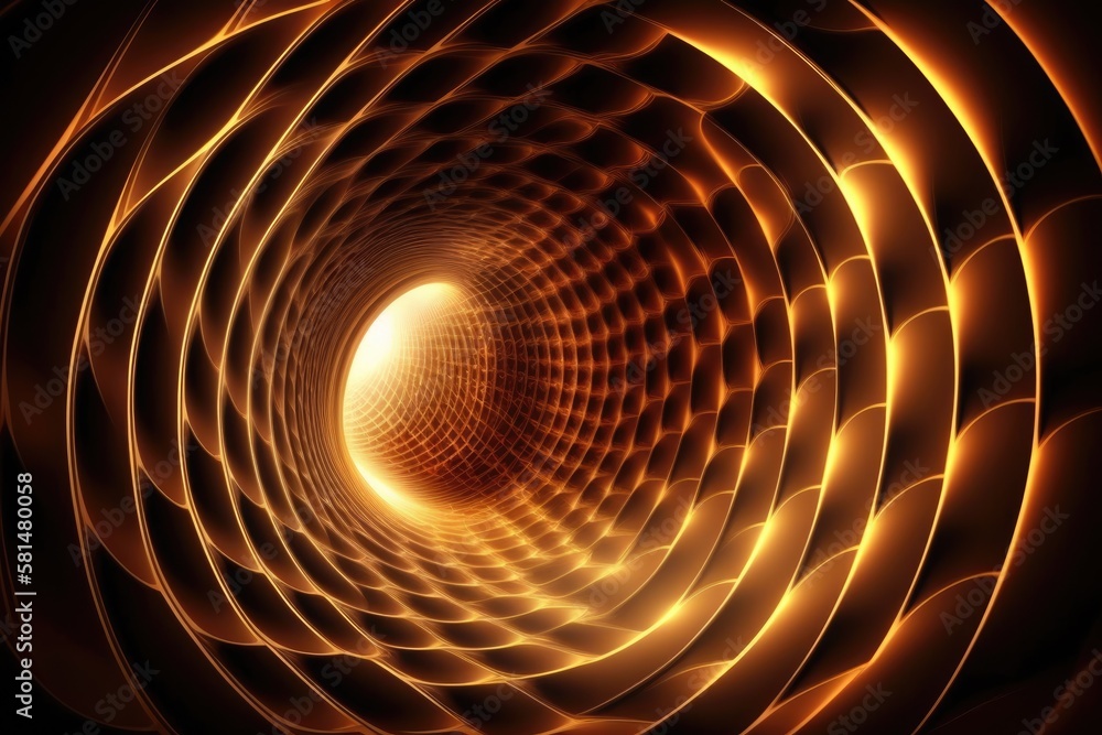 Poster wormhole or tunnel. wormhole science in abstract. tunnel grating. surface tunnel with wireframes. an