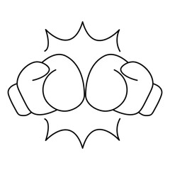 PICTOGRAM BOXING GLOVES CRASHING, IMPACT EFFECT