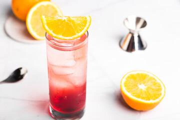 Fototapeta premium Bitter and soda cocktail Campari & soda