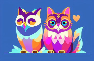 Fototapeta premium multicolor vector style owl illustration
