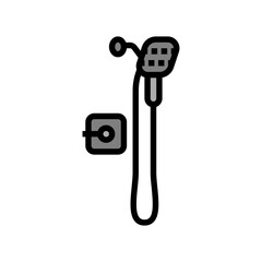 shower bathroom interior color icon vector illustration