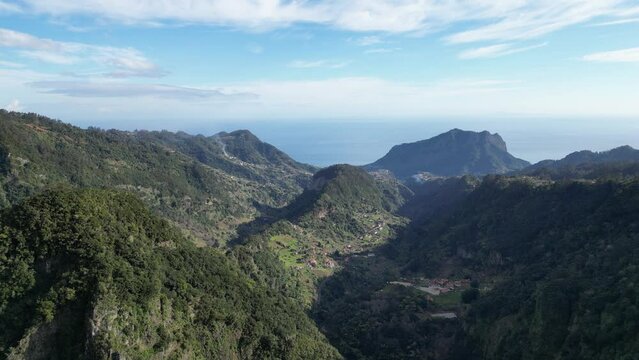 View from Balcoes viewpoint, levada dos Balcoes in Madeira island, Portugal.