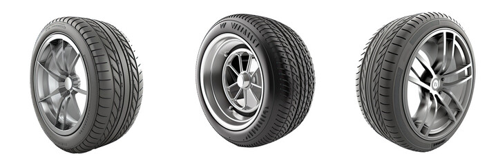 car wheel isolated on white , transparent, ai generated