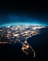 East USA city lights from space