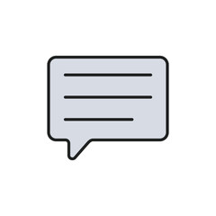 Fototapeta premium Message thin line icon. Color linear symbol. Vector illustration.