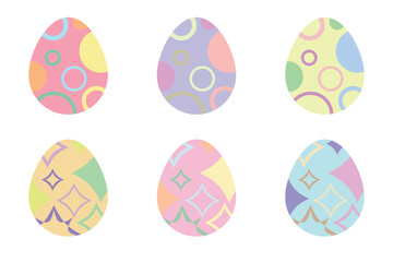 Set Colorful Easter Egg Isolated On White Background. Vector