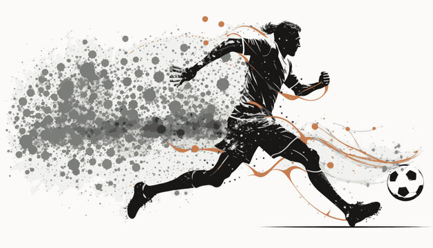 Abstract background man playing soccer. Abstract football sport background.