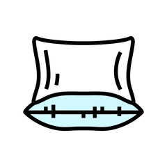 pillows bedroom interior color icon vector illustration
