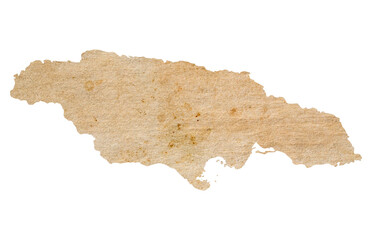map of Jamaica on old brown grunge paper	