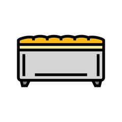 bedroom bench bedroom interior color icon vector illustration