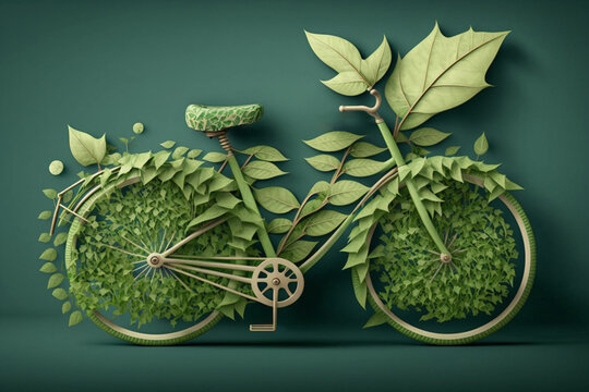 Eco bicycle icon,energy concept. Generative ai.